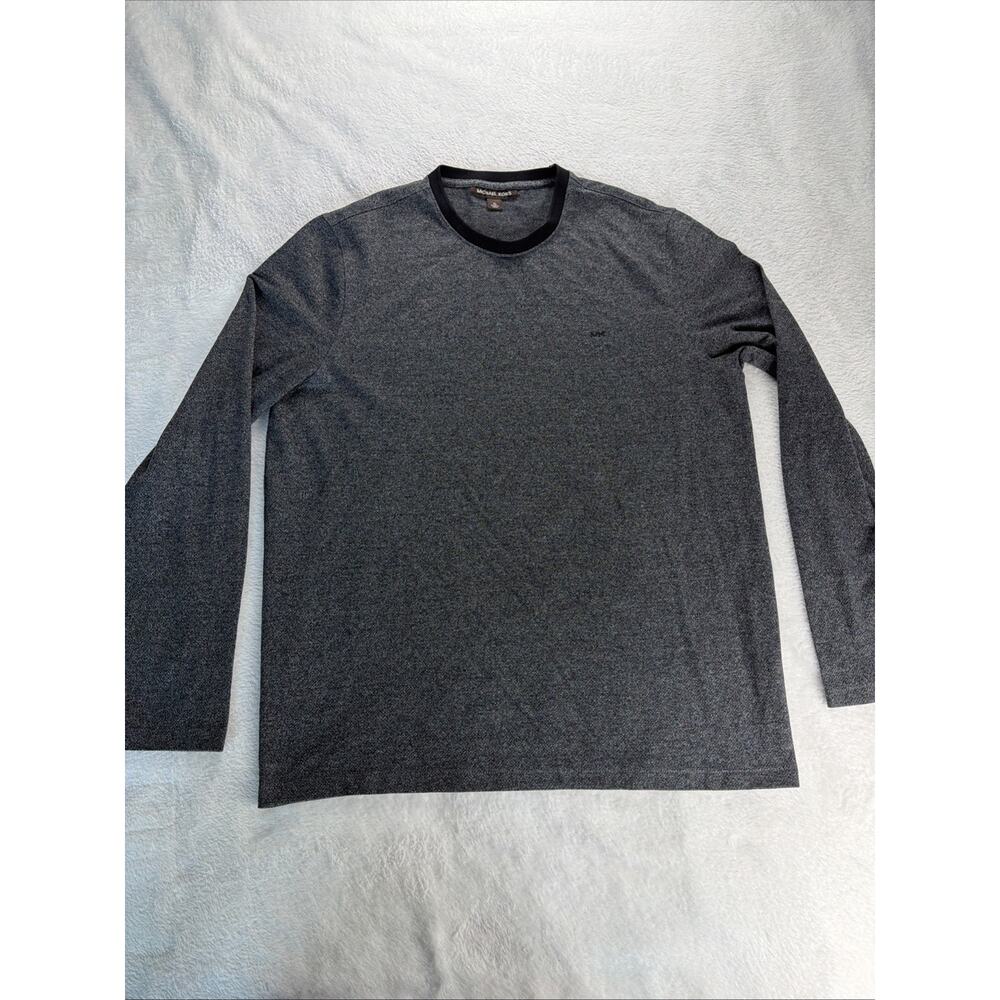 Michael Kors Long Sleeve Pull Over Shirt Men XL Charcoal